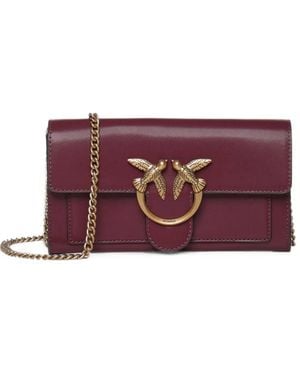 Pinko Love Bag Wallet Chain-Link Shoulder Bag - Purple