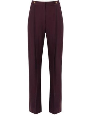 Elisabetta Franchi ハイウエスト テーラードパンツ - パープル