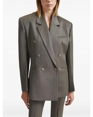 Frankie Shop Blazer Jade De Lana Con Doble Botonadura - Gris