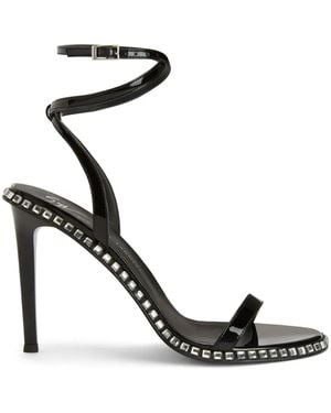 Giuseppe Zanotti Bellatriks 105mm レザーサンダル - ブラック