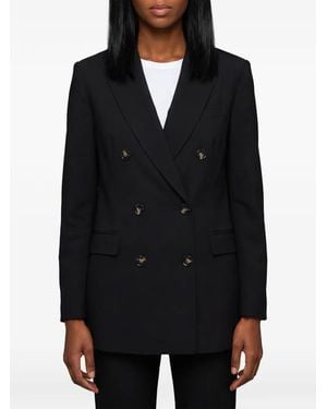 SUTTON NEW YORK Double-Breasted Peak-Lapel Blazer - Black