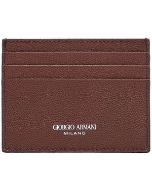 Giorgio Armani Klassisches Kartenetui - Braun