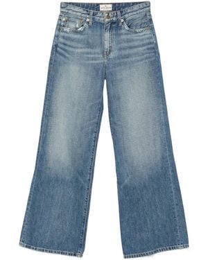 Antik Denim Faded Wide-Leg Jeans - Blue
