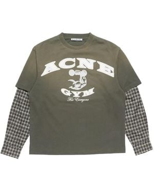 Acne Studios Sweat Superposé À Appliqué Logo - Vert