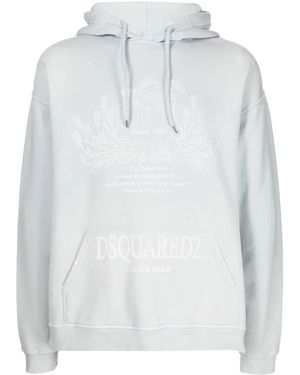 DSquared² Logo-Print Hoodie - White