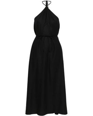 Baserange Midikleid Aus Seide - Schwarz