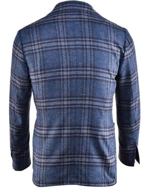 Sartorio Napoli Plaid-Pattern Blazer - Blue