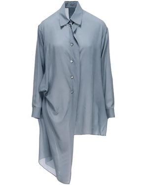 Yohji Yamamoto Asymmetric Draped Shirt - Blue