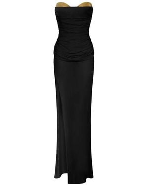 Elisabetta Franchi Drape-Detailing Maxi Dress - Black