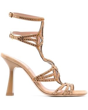 Alberta Ferretti 105Mm Metallic Square-Toe Sandals