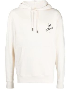 Café Kitsuné Logo-Print Cotton Hoodie - White