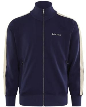 Palm Angels Logo-Print Track Sweatshirt - Blue