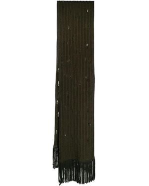 Roberto Cavalli Fringe Wool Scarf - Gray