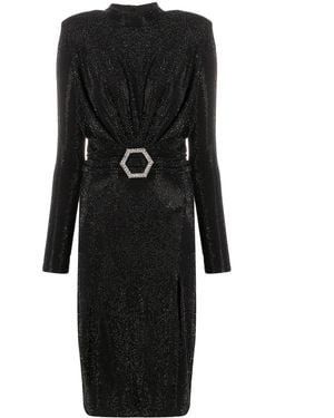 Philipp Plein Crystal Long Dress - Black