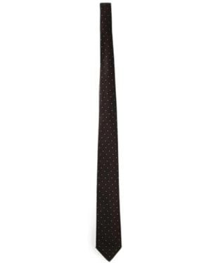 Emporio Armani Polka-Dot Pattern Silk Tie - White