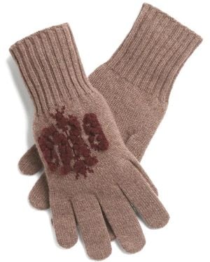 Barrie カシミア手袋 - ブラウン
