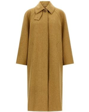 A.P.C. Shirt Collar Removable Belt Coat - Natural