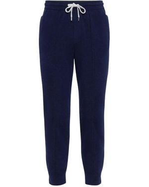 Brunello Cucinelli Cashmere Track Trousers - Blue