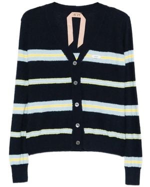 N°21 Striped Button Cardigan - Blue