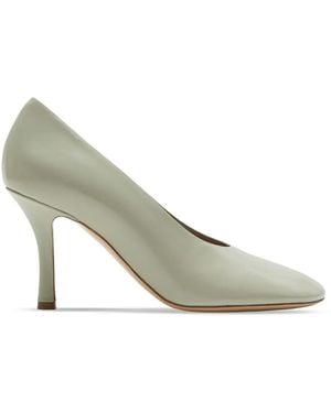 Burberry Almond-Toe Slip-On Pumps - White