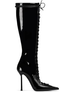 Le Silla 100Mm Colette Lace-Up Pointed-Toe Boots - Black