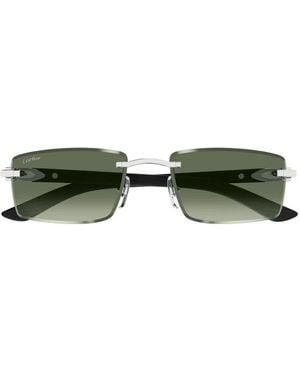 Cartier Gafas de sol con montura rectangular - Verde