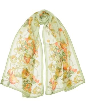 Elizabetta Persephone Pomegranate-Print Scarf - Metallic