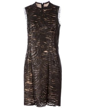 Alexandre Vauthier Lace-Panel Lambskin Dress - Black