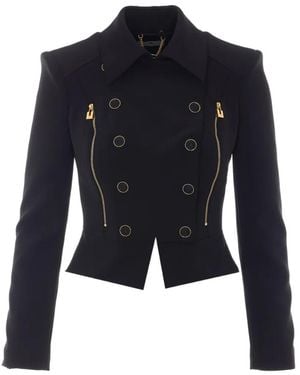 Elisabetta Franchi Veste À Bordure Volantée - Blue