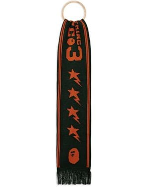 A Bathing Ape Sciarpa Con Logo Stelle - Verde