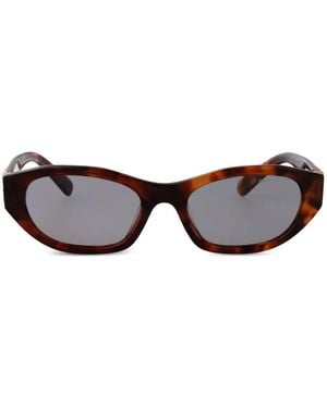 Miu Miu Logo-Plaque Tortoiseshell Sunglasses - Brown