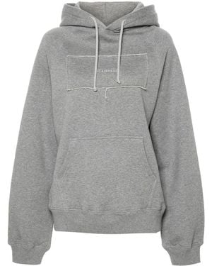 ALAINPAUL Logo-Patch Cotton Hoodie - Grey