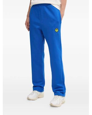 Barrow Logo-Patch Sweatpants - Blue