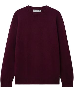 Pringle of Scotland Wine Red Cashmere Crewneck Jumper - Purple