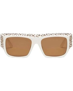 Palm Angels Gafas De Sol Con Montura Rectangular Y Apliques - Neutro