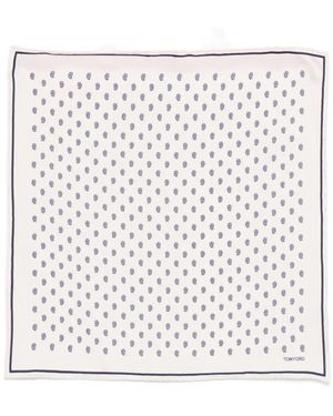 Tom Ford Bufanda de seda estampada - Blanco