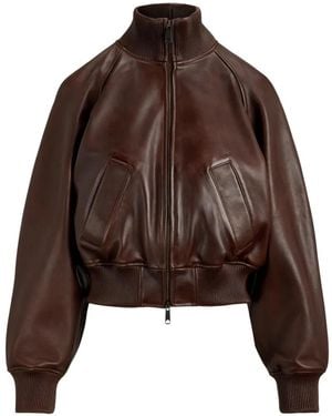 Polo Ralph Lauren Zip-Up Leather Jacket - Brown