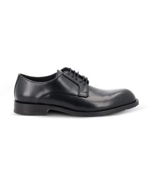 BOSS Derbies En Cuir À Logo Emé - White