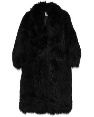 Blumarine Abrigo Con Pelo - Negro