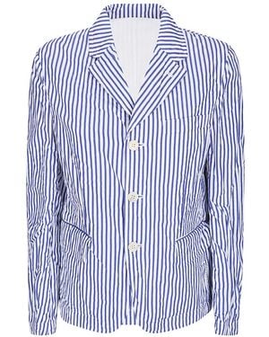 Comme des Garçons Striped Cotton Jacket - Blue