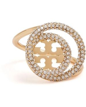 Tory Burch Oorbellen Verfraaid Met Kristallen - Wit