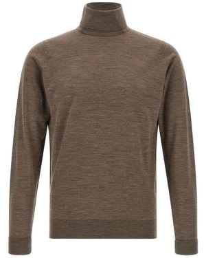 John Smedley Merinopullover mit Rollkragen - Braun