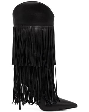 Le Silla Andy Fringed Boots - Black