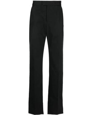 McQueen Straight-Leg Cotton Trousers - Black