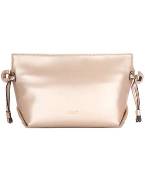 Liu Jo Top-Zip Logo-Detail Shoulder Bag - Natural