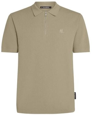 Karl Lagerfeld Poloshirt mit Reißverschluss - Grün