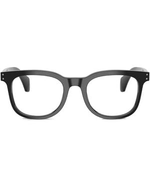 Moncler Gafas Con Placa Del Logo - Negro