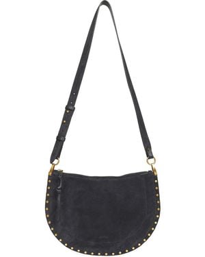 Isabel Marant Oskan Studs Leather Shoulder Bag - Black