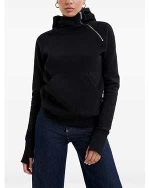 MARCELLA Booth Diagonal-Zip Hoodie - Black