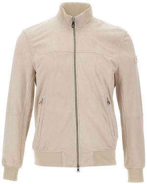 Peuterey Ribbed Suede Jacket - Natural